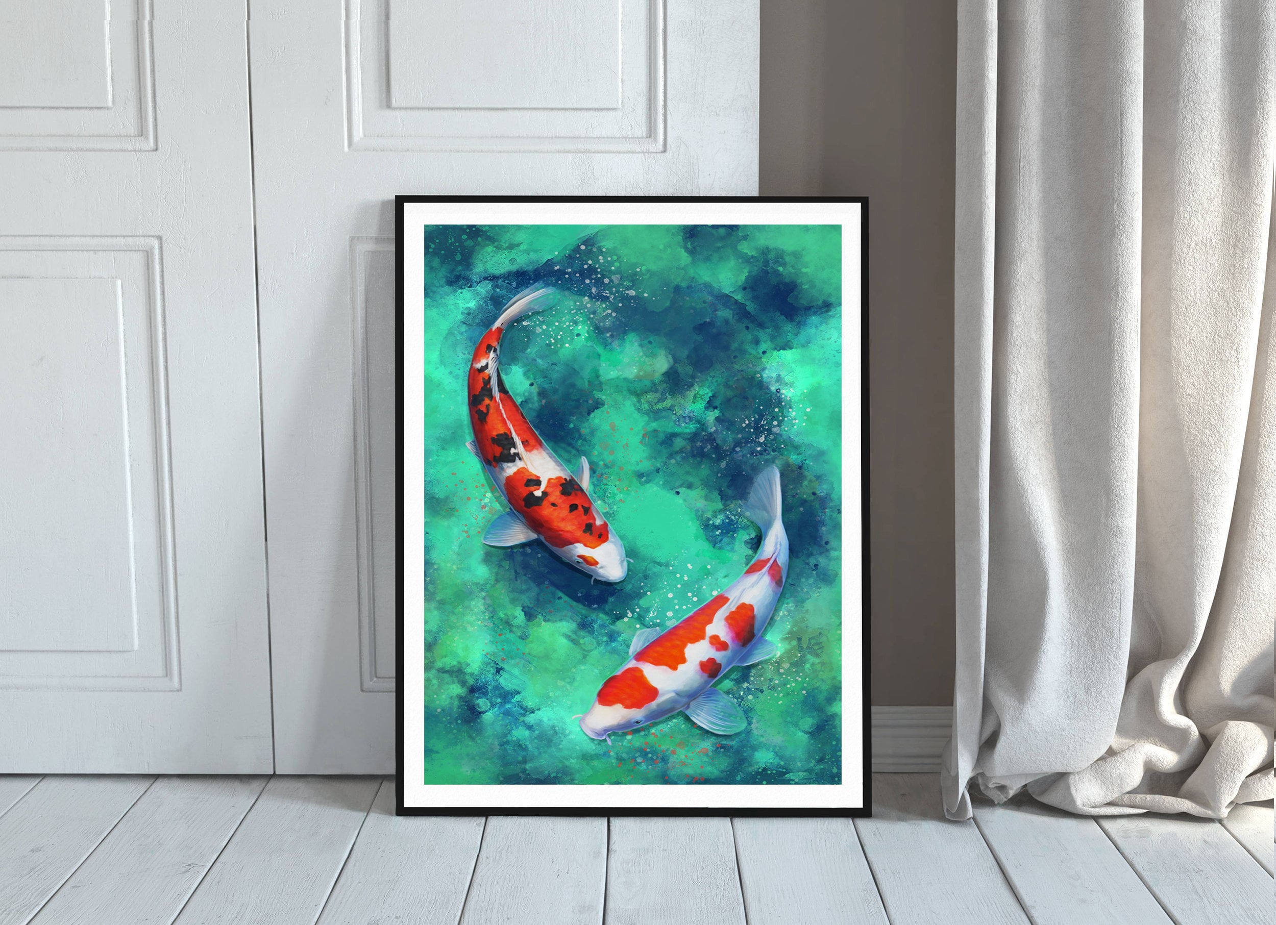 Set of 3 Prints - Koi Fish Painting Print - Japanese Art - Zen Wall Art ...
