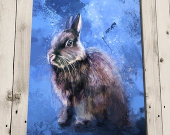 Rabbit Print - Netherland Dwarf Art Painting - Rabbit Lover Gift - Rabbit Art - Dwarf Rabbit - Rabbit Art - Rabbit Artwork - Rabbit Picture