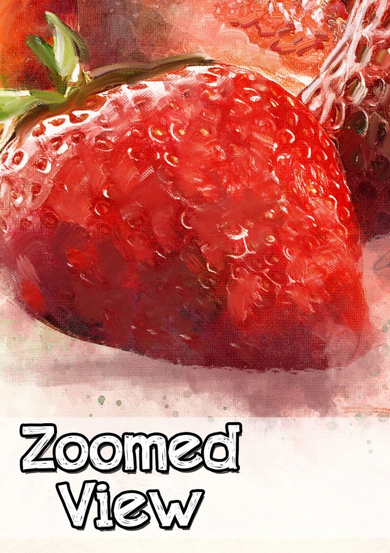 Kitchen Prints - Strawberry Art Print - Kitchen Artwork - Fruit Wall Art - Red Fruit - Strawberries - Watercolour Style - Fruit Decor Poster image 5