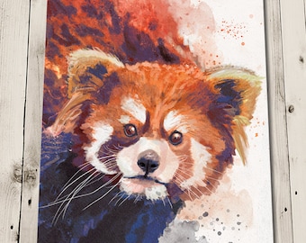 Red Panda Art Print - Red Panda Painting - Animal Lover Gift - Wall Art Print - Modern Nature Print - Animal Painting - Red Panda Print