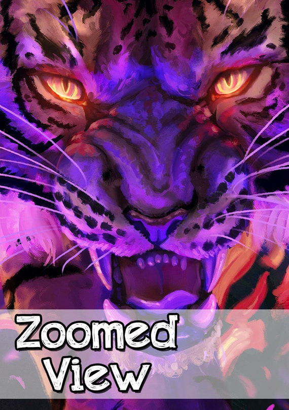 Pouncing Tiger Art Print - Attacking Tiger Fantasy Painting