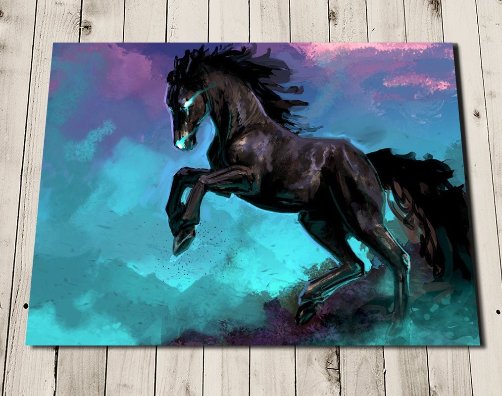 Art & Collectibles Prints Digital Prints Black Horse Print Black Horse