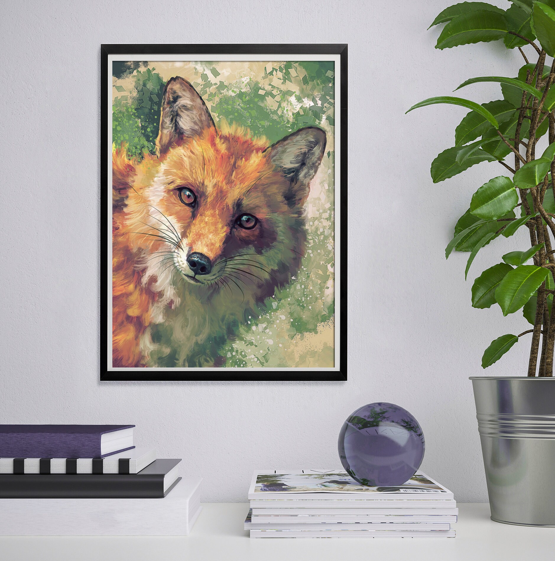 Fox Art Print Fox Gifts Wildlife Animal Painting - Etsy