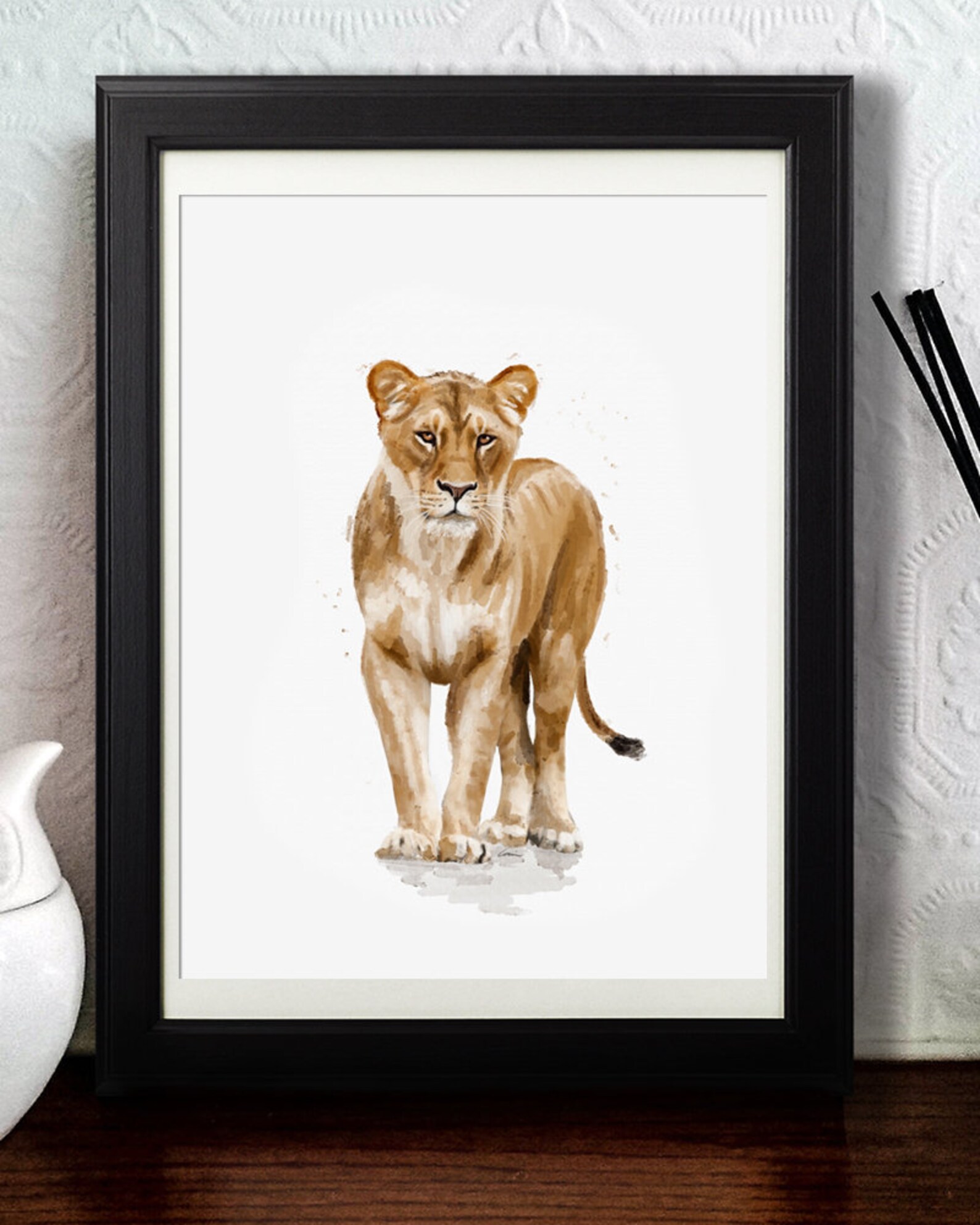 Animal Watercolour Art Prints Lion Watercolor Lion Wall Etsy