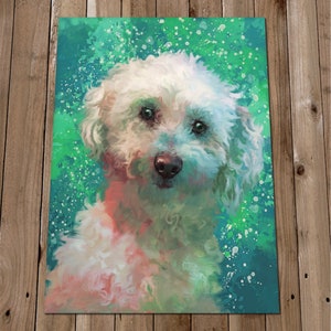 Bichon Frise Art Print - Coton de Tulear Painting - Small White Dog Artwork - Pet Portrait - Illustration Giclee Print