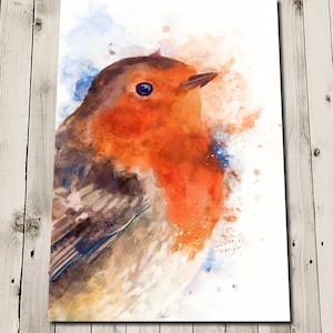Robin Art Print - Robin Watercolor - Bird Art - Watercolour Robin - Little Red Robin Redbreast - Garden Bird Print - Bird Wall Art Print