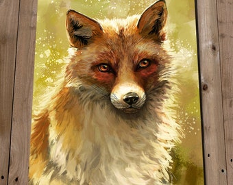 FOX Wand Kunst Druck - Fuchs Kunst - Fuchs Malerei Druck Poster - Fuchs Wand dekor - Fuchs Malerei Porträt - Tiere - Natur Kunst - Fuchs Geschenk Druck