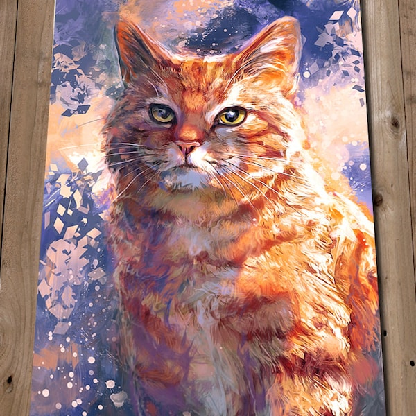 Ginger Tabby Art Print - Orange Tabby Cat - Marmalade Cat Wall Art - Ginger Cat Gifts - Ginger Cat Print - Pet Art Print