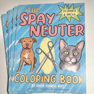The Spay Neuter Coloring Book, Spay Oklahoma, animal rescue, dog cat lover gift, vet tech week, veterinarian, animal shelter,
