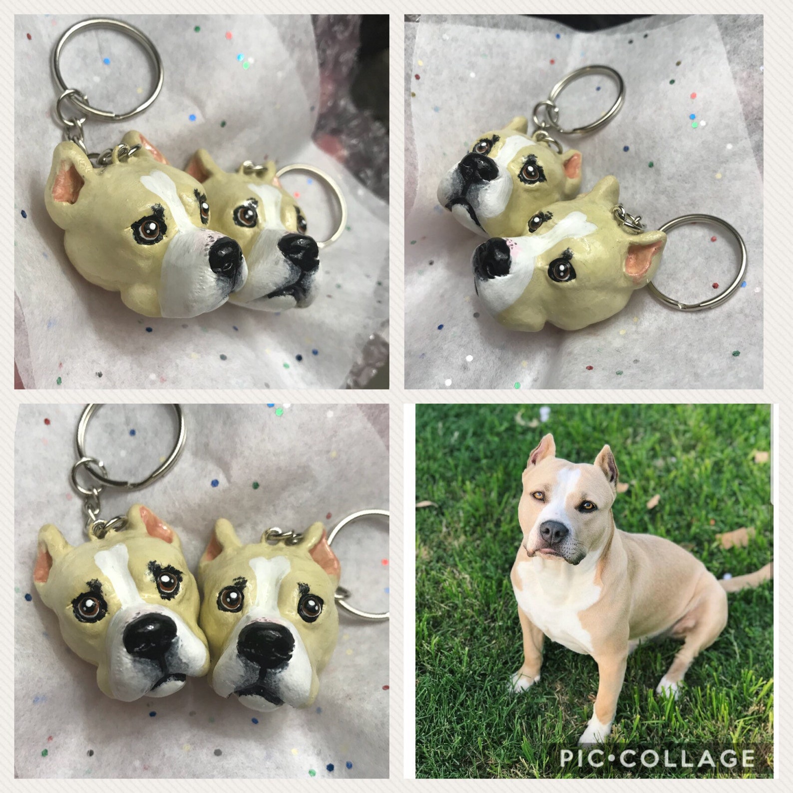 Custom Pitbull Keychain Custom Pit Bull Keychain American Etsy