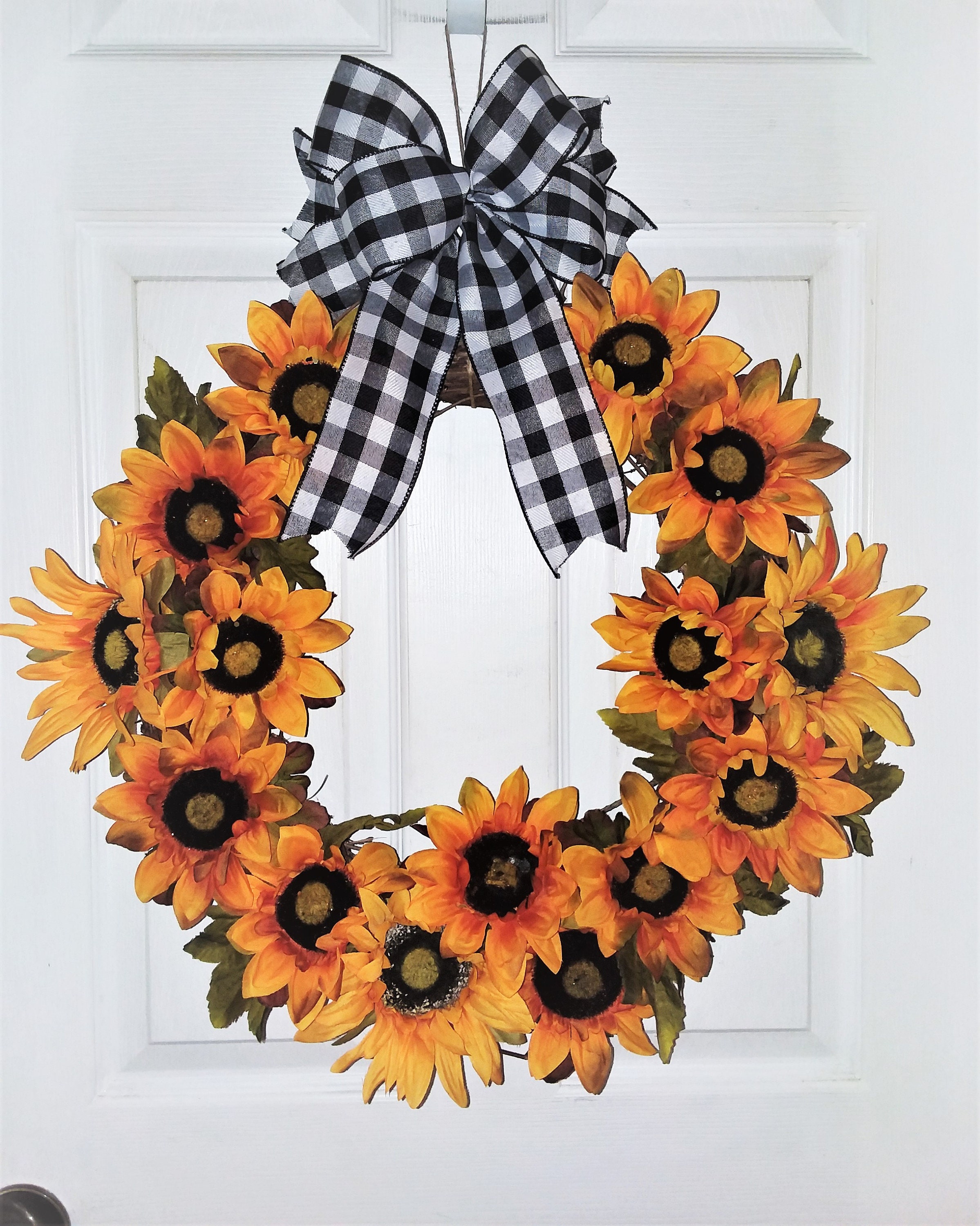Grapevine Wreath With Sunflowers, Sunflower Door Decor, Farmhouse Front ...
