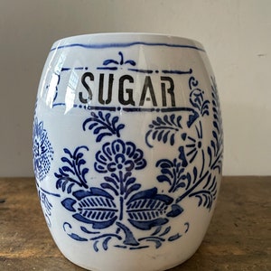 Vintage Blue Onion Sugar Container