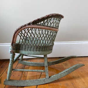 Children’s Antique Wicker Rocking Chair Victorian - Etsy