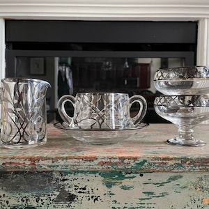 Art Nouveau Silver Overlay Glassware