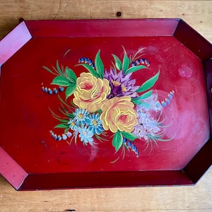 Vintage Hand Painted Tole Tray