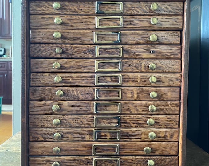 Antique Oak Watchmakers 12 Drawers Etsy