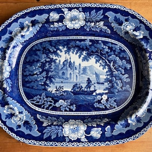Antique Historical Blue Ironstone Platter Circa early 1800’s