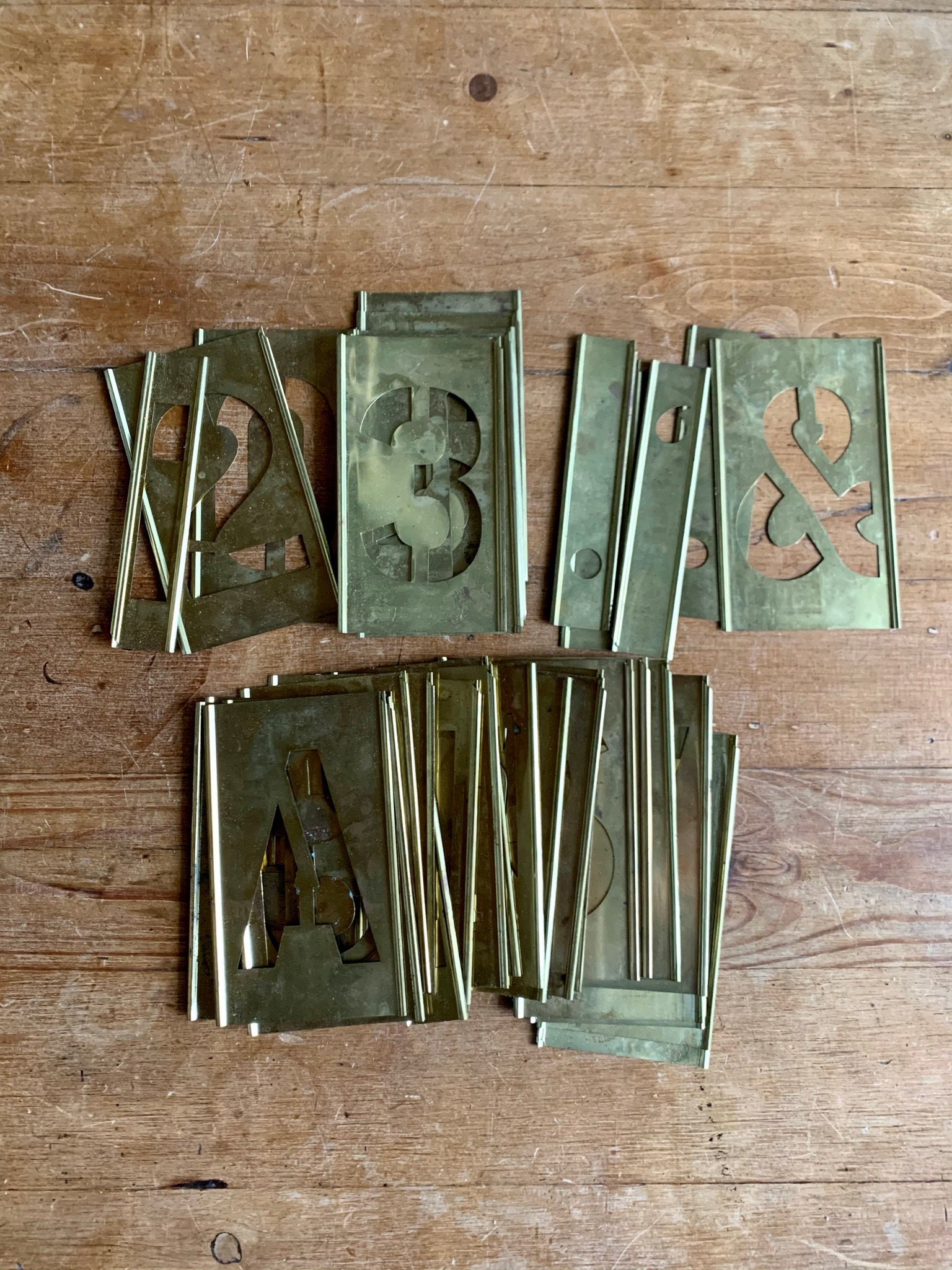 Set of three BULLET JOURNAL STENCILS - Brass Metal Stencil.