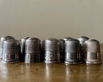 アンティークのバーミンガムシルバー裁縫用指ぬき - Etsy 日本