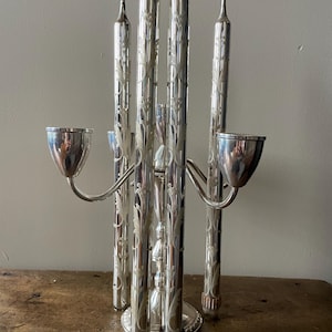 Vintage Mercury Glass Tapers 14”