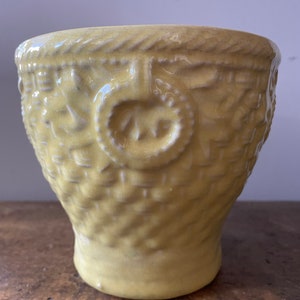 McCoy Yellow Basketweave Jardiniere