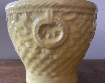 McCoy Yellow Basketweave Jardiniere