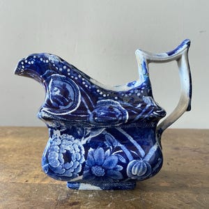 HTF Early Historical Blue Ironstone Creamer