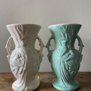 McCoy Bird Of Paradise Vases Glossy White or Glossy Aqua