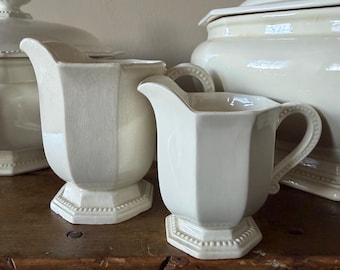 RESERVED Early French Montereau Creamers Perles Pattern