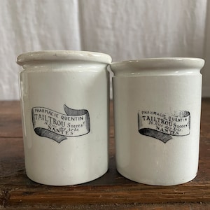 Antique French Apothecary Ointment Pots
