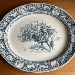 Antyczny talerz Wedgwood Ivanhoe Transferware Pattern