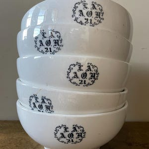 Antique Ironstone Bowls K. T. & K. Monogramed