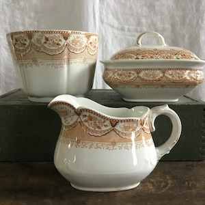 Antique Ironstone Transferware Serving Pieces