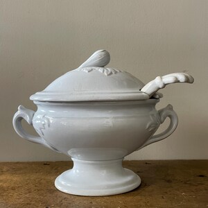 Antique Ironstone Sauce Tureen with Ladle