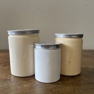 Antique French Apothecary Chemist Pots with Lids