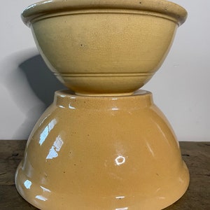 Antique Yellowware Bowls Set of 2