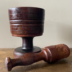 Gorgeous Antique Wood Mortar and Pestle