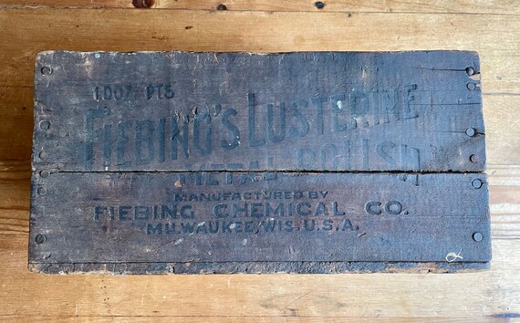 Antique Wood Crate Fiebing Chemical Co