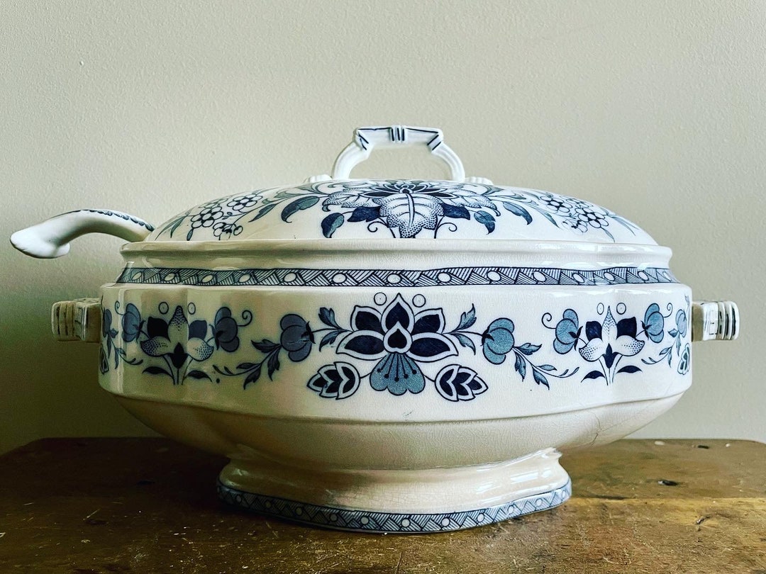 Antique Ironstone Tureen With Ladle Wedgwood Mandarin Pattern Etsy