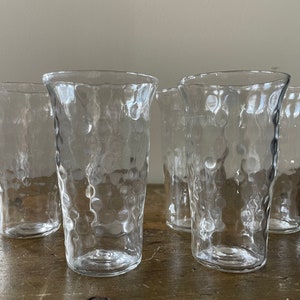Six Vintage Ripple Glasses