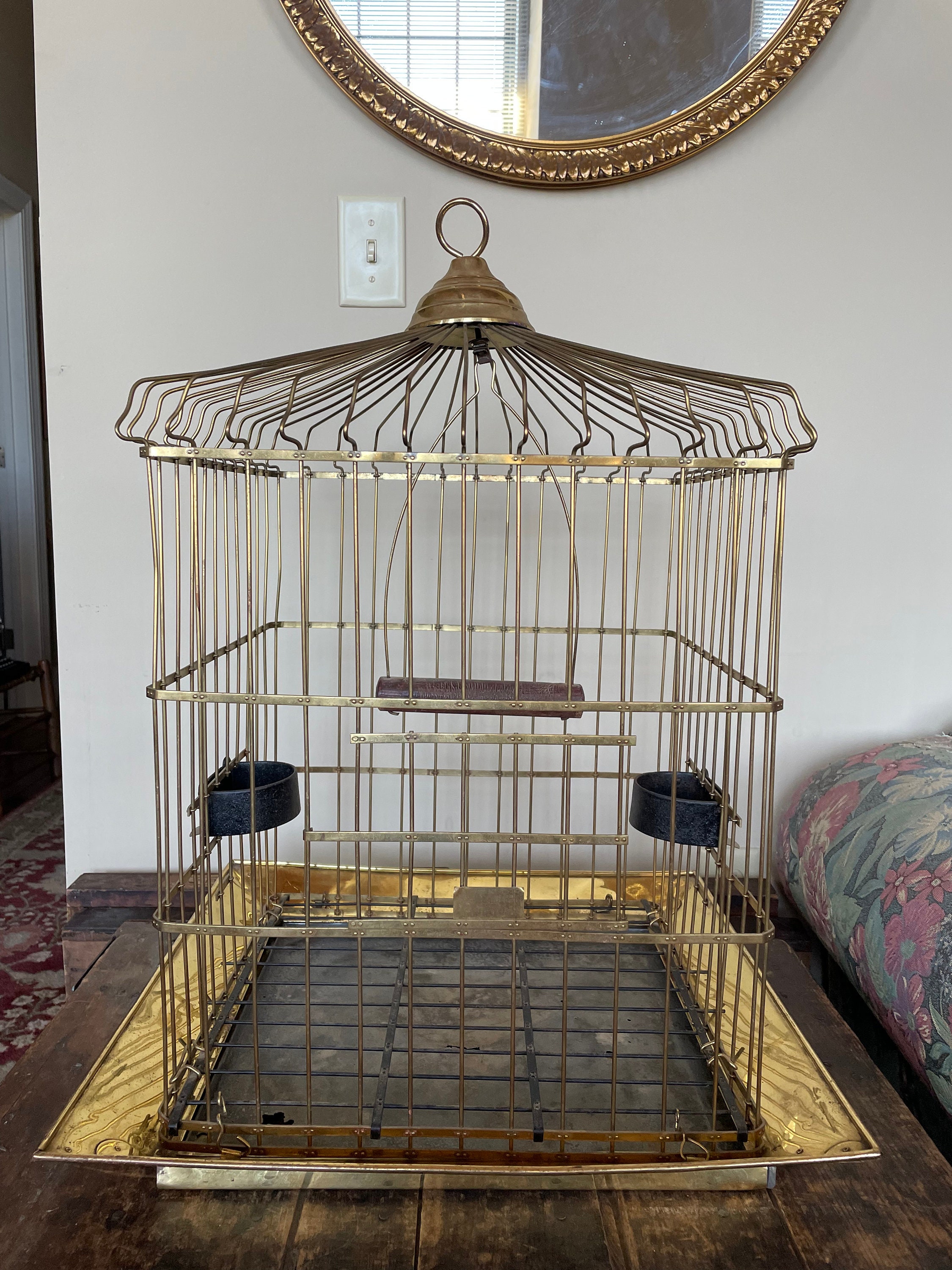 Antique Hendryx Brass Bird Cage -  Canada