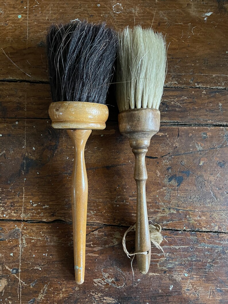 Antique Horse Hair Brushes Set 2 Etsy