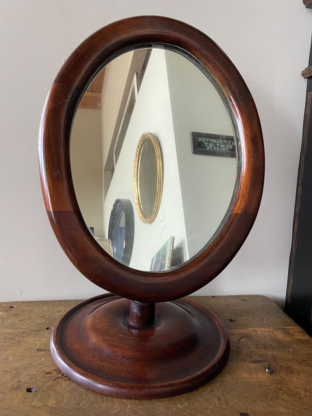 Antique Mirror Table Top Swivel Etsy