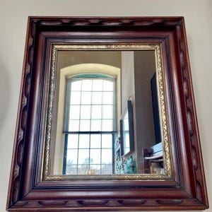Large Eastlake Victorian Mirror Carved Wood