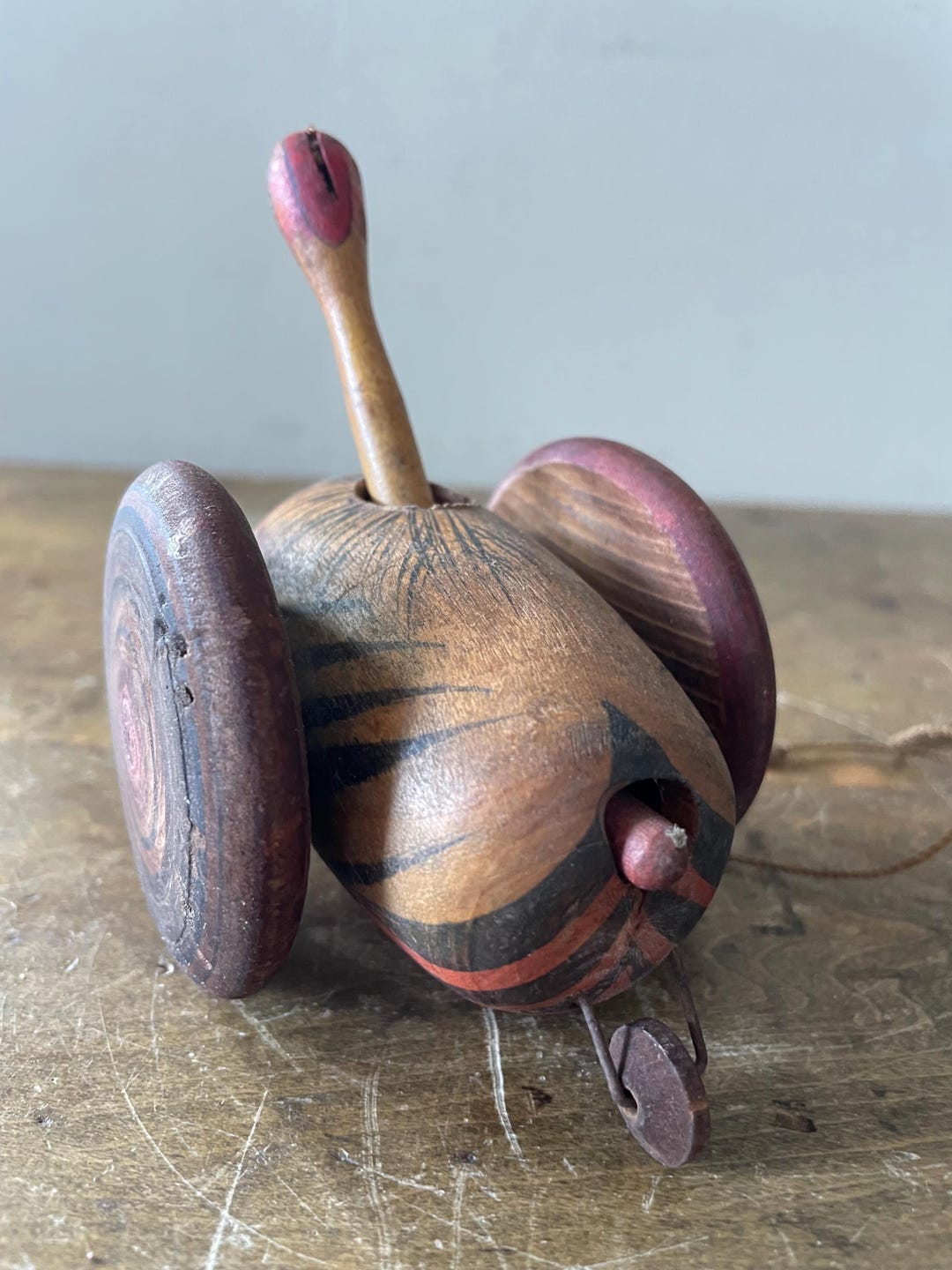 Vintage Wood Folk Art Pull Toy - Etsy