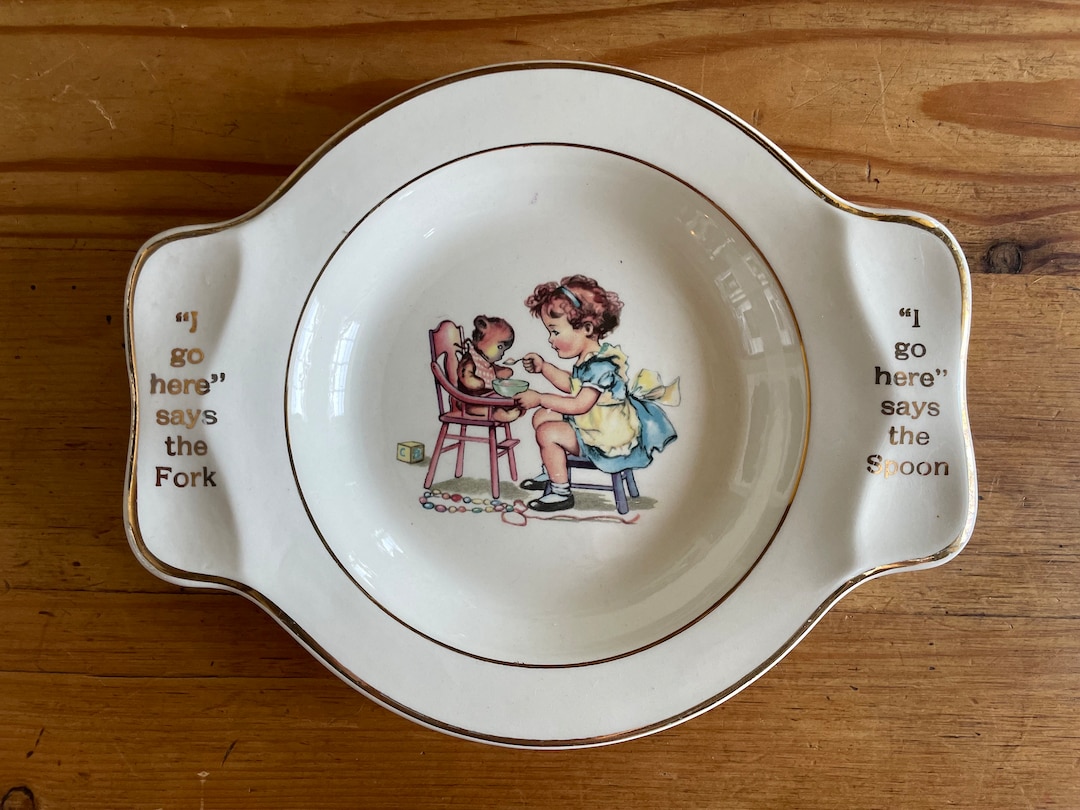 Vintage Ceramic Baby Plate Etsy