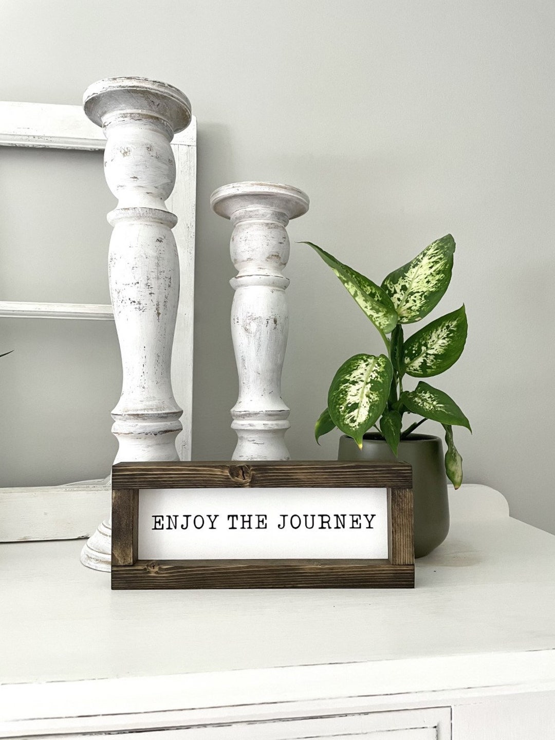 Rustic Enjoy Sign Enjoy the Journey Wood Sign - Rustic Framed Inspirational Quote - Etsy