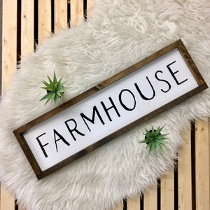 Farmhouse - framed, wood sign - painted lettering - rustic - modern - decor - gift - kitchen - living room - rectangle