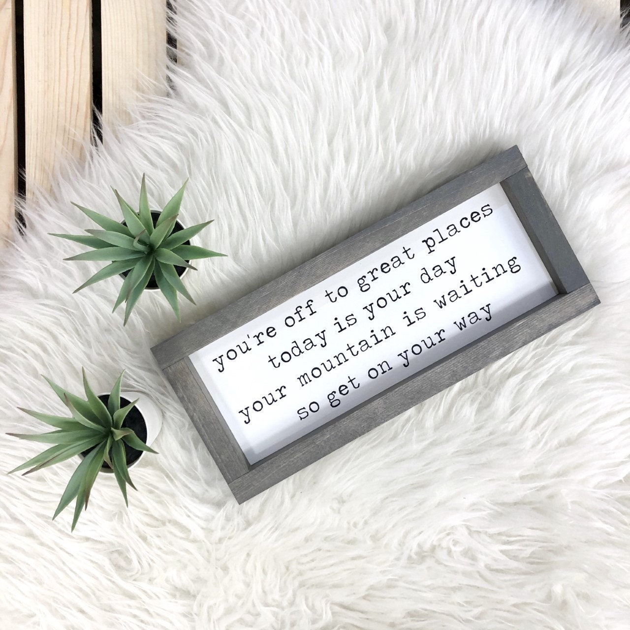 You're Off to Great Places - framed, wood sign - painted lettering - rustic - farmhouse - graduation - gift - dr. seuss - grad - baby gift