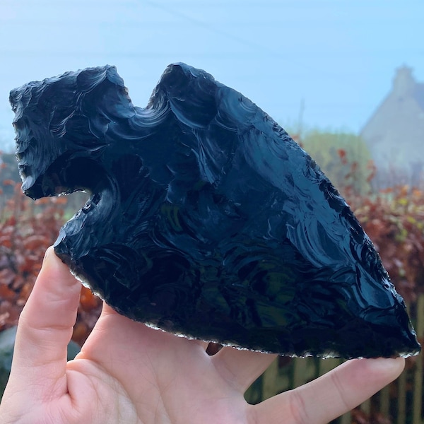 Giant obsidian arrow black crystals protector, healing crystal black natural crystal, dragon glass, dragon stone, White walker protection